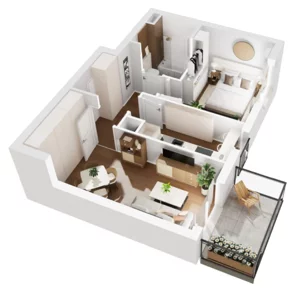 2 pokoje, mieszkanie 43,38 m², piętro 5, oferta nr B1/85, Osiedle Bokserska 2, Warszawa, Ursynów, Wyczółki, ul. Bokserska 73A