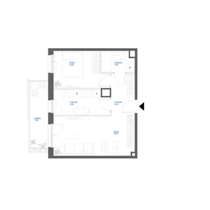2 pokoje, mieszkanie 47,19 m², piętro 1, oferta nr 28A/117, Leśny Marcelin, Poznań, Grunwald, Junikowo, ul. Jeleniogórska