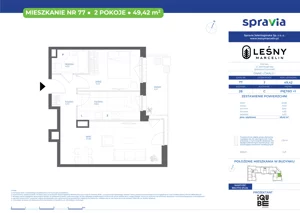 2 pokoje, mieszkanie 49,42 m², piętro 1, oferta nr 28/77, Leśny Marcelin, Poznań, Grunwald, Junikowo, ul. Jeleniogórska