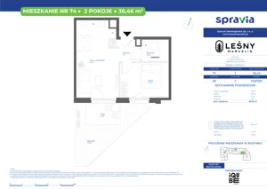 2 pokoje, mieszkanie 36,46 m², parter, oferta nr 28/74, Leśny Marcelin, Poznań, Grunwald, Junikowo, ul. Jeleniogórska