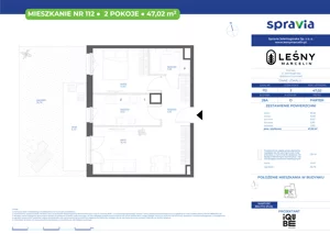 2 pokoje, mieszkanie 47,02 m², parter, oferta nr 28A/112, Leśny Marcelin, Poznań, Grunwald, Junikowo, ul. Jeleniogórska
