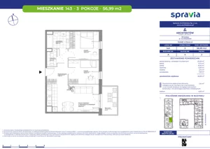 3 pokoje, mieszkanie 56,99 m², piętro 2, oferta nr A/143, Architektów, Wrocław, Al. Architektów 22-30