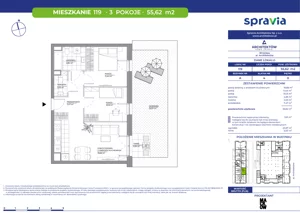 3 pokoje, mieszkanie 53,04 m², piętro 4, oferta nr B1/64, Architektów, Wrocław, Al. Architektów 22-30