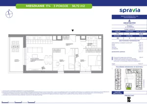 3 pokoje, mieszkanie 56,72 m², piętro 1, oferta nr B2/174, Architektów, Wrocław, Al. Architektów 22-30