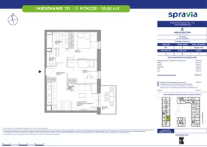 3 pokoje, mieszkanie 55,62 m², piętro 1, oferta nr A/131, Architektów, Wrocław, Al. Architektów 22-30