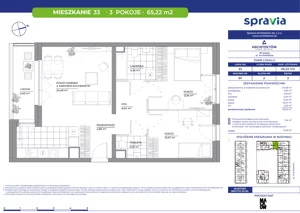 3 pokoje, mieszkanie 65,22 m², piętro 2, oferta nr B1/33, Architektów, Wrocław, Al. Architektów 22-30