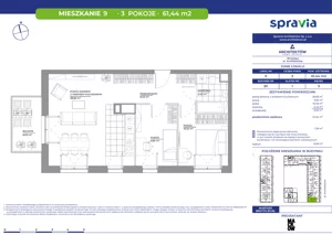 3 pokoje, mieszkanie 61,44 m², piętro 3, oferta nr B1/9, Architektów, Wrocław, Al. Architektów 22-30