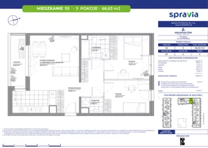 3 pokoje, mieszkanie 66,63 m², piętro 4, oferta nr B1/55, Architektów, Wrocław, Al. Architektów 22-30