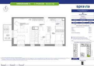3 pokoje, mieszkanie 61,44 m², piętro 2, oferta nr B1/6, Architektów, Wrocław, Al. Architektów 22-30