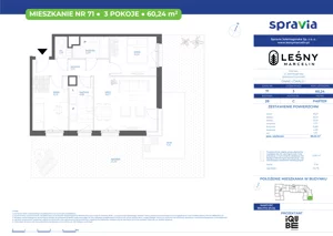 3 pokoje, mieszkanie 60,24 m², parter, oferta nr 28/71, Leśny Marcelin, Poznań, Grunwald, Junikowo, ul. Jeleniogórska