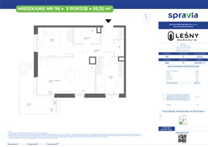 3 pokoje, mieszkanie 55,32 m², piętro 1, oferta nr 28A/116, Leśny Marcelin, Poznań, Grunwald, Junikowo, ul. Jeleniogórska
