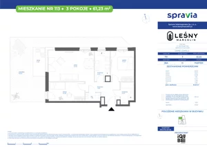 3 pokoje, mieszkanie 61,23 m², parter, oferta nr 28A/113, Leśny Marcelin, Poznań, Grunwald, Junikowo, ul. Jeleniogórska