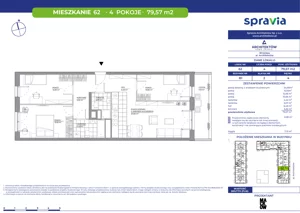 4 pokoje, mieszkanie 79,57 m², piętro 4, oferta nr B1/62, Architektów, Wrocław, Al. Architektów 22-30
