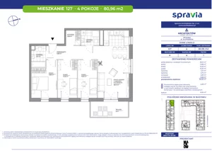 4 pokoje, mieszkanie 80,96 m², piętro 1, oferta nr A/127, Architektów, Wrocław, Al. Architektów 22-30