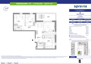 4 pokoje, mieszkanie 69,77 m², piętro 1, oferta nr B2/172, Architektów, Wrocław, Al. Architektów 22-30
