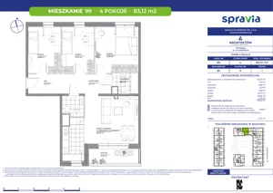 4 pokoje, mieszkanie 83,12 m², piętro 1, oferta nr B1/99, Architektów, Wrocław, Al. Architektów 22-30