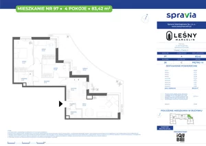 4 pokoje, mieszkanie 83,42 m², piętro 4, oferta nr 28/97, Leśny Marcelin, Poznań, Grunwald, Junikowo, ul. Jeleniogórska