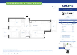 4 pokoje, mieszkanie 70,05 m², piętro 2, oferta nr 28/59, Leśny Marcelin, Poznań, Grunwald, Junikowo, ul. Jeleniogórska