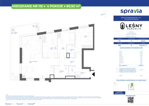 4 pokoje, mieszkanie 80,92 m², piętro 1, oferta nr 28A/119, Leśny Marcelin, Poznań, Grunwald, Junikowo, ul. Jeleniogórska
