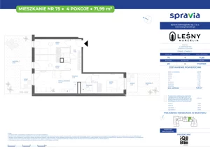 4 pokoje, mieszkanie 71,99 m², parter, oferta nr 28/75, Leśny Marcelin, Poznań, Grunwald, Junikowo, ul. Jeleniogórska