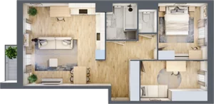 3 pokoje, mieszkanie 66,62 m², piętro 1, oferta nr 30/52, Osiedle Dolina Prądnika, Kraków, Prądnik Biały, ul. Glogera 30 i 30 A
