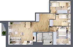 4 pokoje, mieszkanie 67,69 m², piętro 3, oferta nr 30/57, Osiedle Dolina Prądnika, Kraków, Prądnik Biały, ul. Glogera 30 i 30 A