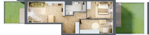 3 pokoje, apartament 54,97 m², parter, oferta nr 24/30, Ogrody Nałkowskiej, Poznań, Ogrody, ul. Nałkowskiej 24, 26