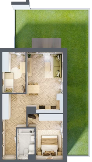 3 pokoje, apartament 55,53 m², parter, oferta nr 24/96, Ogrody Nałkowskiej, Poznań, Ogrody, ul. Nałkowskiej 24, 26
