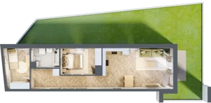 3 pokoje, apartament 56,70 m², parter, oferta nr 24/97, Ogrody Nałkowskiej, Poznań, Ogrody, ul. Nałkowskiej 24, 26