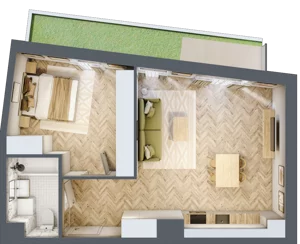 2 pokoje, apartament 50,90 m², parter, oferta nr 24/94, Ogrody Nałkowskiej, Poznań, Ogrody, ul. Nałkowskiej 24, 26