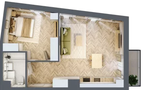 2 pokoje, mieszkanie 50,90 m², piętro 2, oferta nr 24/106, Ogrody Nałkowskiej, Poznań, Ogrody, ul. Nałkowskiej 24, 26