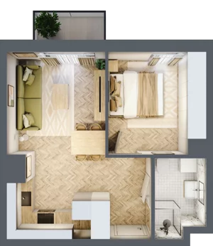 2 pokoje, apartament 36,07 m², piętro 1, oferta nr 24/41, Ogrody Nałkowskiej, Poznań, Ogrody, ul. Nałkowskiej 24, 26