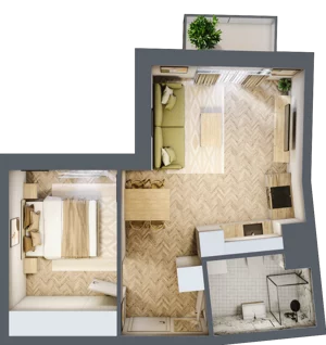 2 pokoje, apartament 36,81 m², piętro 1, oferta nr 24/101, Ogrody Nałkowskiej, Poznań, Ogrody, ul. Nałkowskiej 24, 26