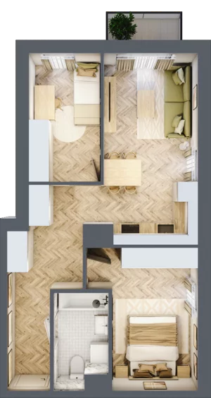 3 pokoje, apartament 52,01 m², piętro 3, oferta nr 24/114, Ogrody Nałkowskiej, Poznań, Ogrody, ul. Nałkowskiej 24, 26