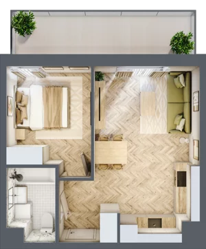 2 pokoje, apartament 37,65 m², piętro 1, oferta nr 24/36, Ogrody Nałkowskiej, Poznań, Ogrody, ul. Nałkowskiej 24, 26