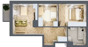 3 pokoje, apartament 43,26 m², piętro 6, oferta nr 24/84, Ogrody Nałkowskiej, Poznań, Ogrody, ul. Nałkowskiej 24, 26