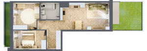 3 pokoje, apartament 54,57 m², parter, oferta nr 26/63, Ogrody Nałkowskiej, Poznań, Ogrody, ul. Nałkowskiej 24, 26