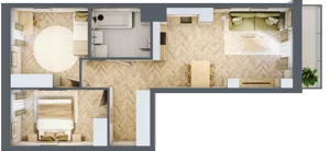 3 pokoje, mieszkanie 54,65 m², piętro 1, oferta nr 26/66, Ogrody Nałkowskiej, Poznań, Ogrody, ul. Nałkowskiej 24, 26
