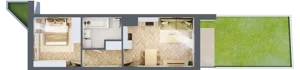 2 pokoje, apartament 36,37 m², parter, oferta nr 26/6, Ogrody Nałkowskiej, Poznań, Ogrody, ul. Nałkowskiej 24, 26