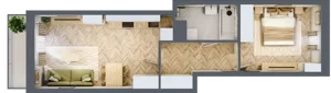 2 pokoje, mieszkanie 45,40 m², piętro 2, oferta nr 26/67, Ogrody Nałkowskiej, Poznań, Ogrody, ul. Nałkowskiej 24, 26