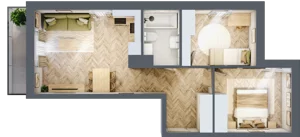 3 pokoje, mieszkanie 51,86 m², piętro 1, oferta nr 26/121, Ogrody Nałkowskiej, Poznań, Ogrody, ul. Nałkowskiej 24, 26