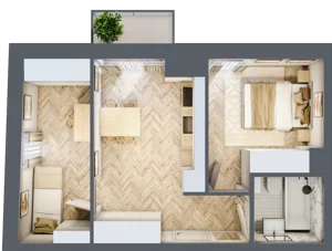 3 pokoje, mieszkanie 38,78 m², piętro 2, oferta nr 26/14, Ogrody Nałkowskiej, Poznań, Ogrody, ul. Nałkowskiej 24, 26