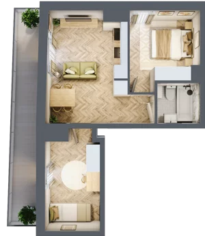3 pokoje, apartament 42,45 m², piętro 6, oferta nr 26/38, Ogrody Nałkowskiej, Poznań, Ogrody, ul. Nałkowskiej 24, 26