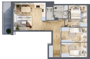 4 pokoje, mieszkanie 65,90 m², piętro 2, oferta nr 1/35, Osiedle Motiff, Warszawa, Ursus, Skorosze, ul. Tomcia Palucha 33