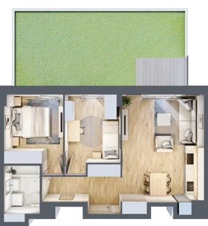 3 pokoje, mieszkanie 50,17 m², piętro 1, oferta nr 1/31, Osiedle Motiff, Warszawa, Ursus, Skorosze, ul. Tomcia Palucha 33