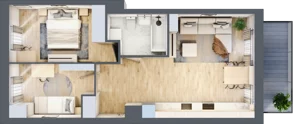 3 pokoje, mieszkanie 54,02 m², piętro 2, oferta nr 1/9, Osiedle Motiff, Warszawa, Ursus, Skorosze, ul. Tomcia Palucha 33
