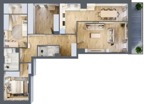 3 pokoje, mieszkanie 96,66 m², piętro 1, oferta nr 1/30, Osiedle Motiff, Warszawa, Ursus, Skorosze, ul. Tomcia Palucha 33