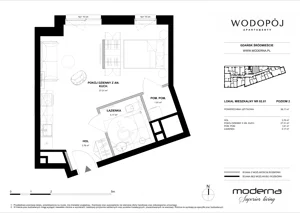 1 pokój, mieszkanie 38,17 m², piętro 2, oferta nr 02.01, WODOPÓJ, Gdańsk, Śródmieście, ul. Wodopój 5 