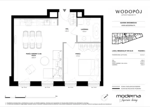 2 pokoje, mieszkanie 53,13 m², piętro 2, oferta nr 02.05, WODOPÓJ, Gdańsk, Śródmieście, ul. Wodopój 5 
