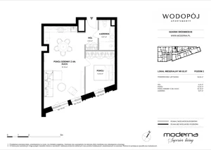 2 pokoje, mieszkanie 54,92 m², piętro 2, oferta nr 02.07, WODOPÓJ, Gdańsk, Śródmieście, ul. Wodopój 5 